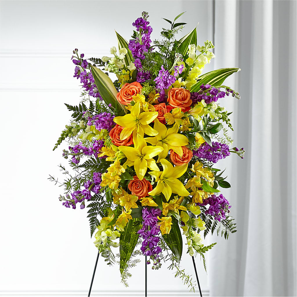 Thoughtful Prayers Standing Spray – Beantown Florist, Everett MA