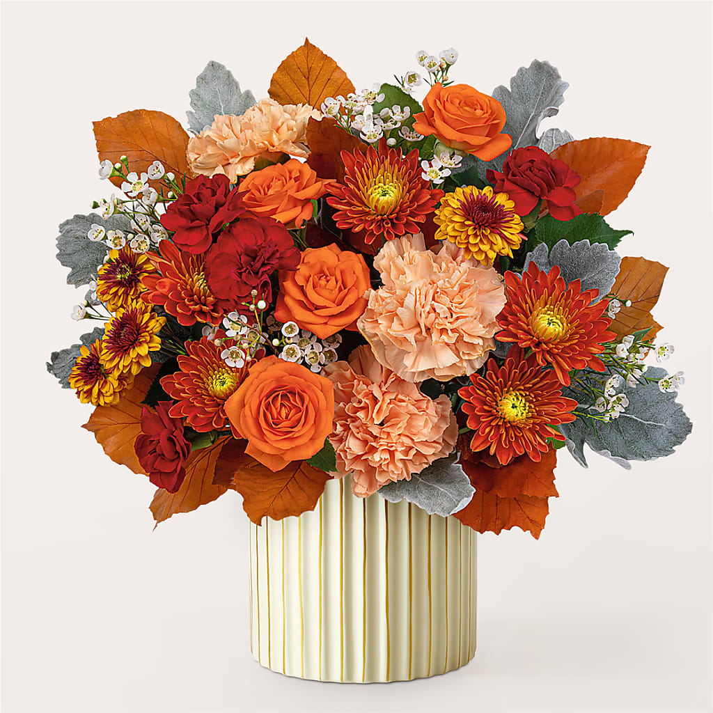 Merlot Bouquet with Ivory Vase – Beantown Florist, Everett MA