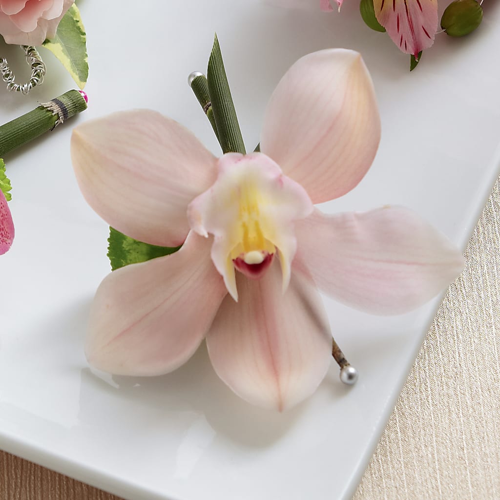 Pink Cymbidium Boutonniere – Beantown Florist, Everett MA