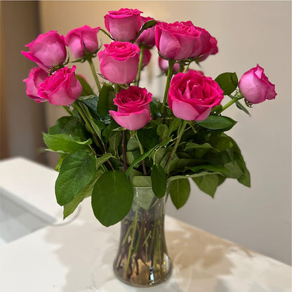 Long Stem Pink Rose Bouquet –  Beantown Florist, Everett MA