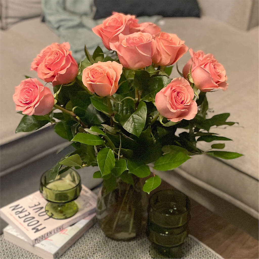 Long Stem Pink Rose Bouquet –  Beantown Florist, Everett MA