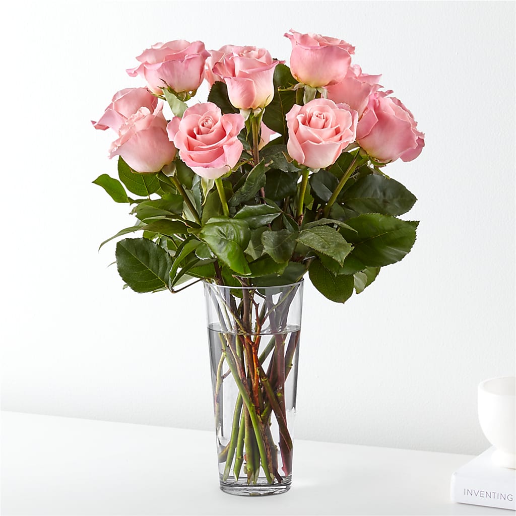 Long Stem Pink Rose Bouquet –  Beantown Florist, Everett MA