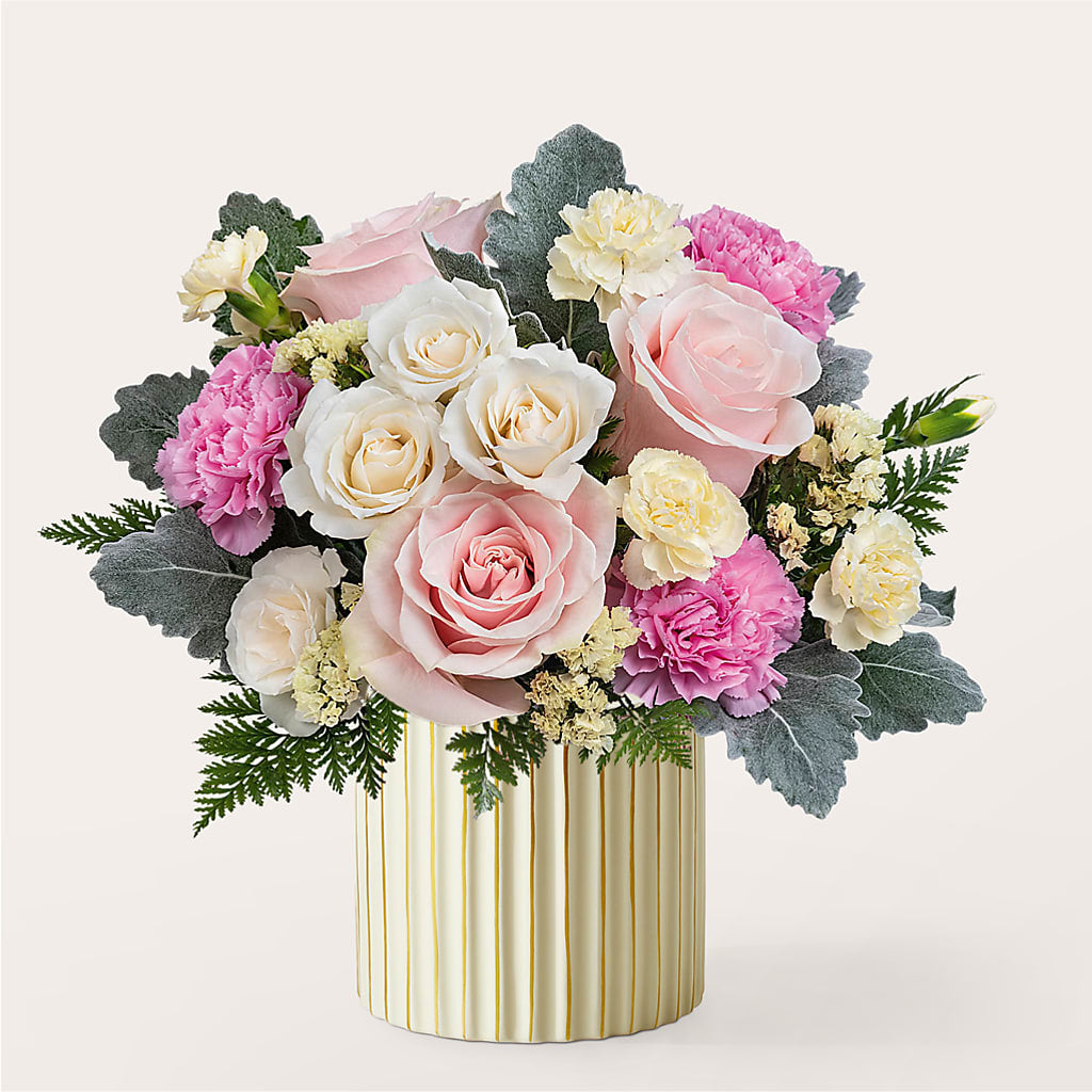 Blissful Moments Bouquet with Ivory Vase –  Beantown Florist, Everett MA