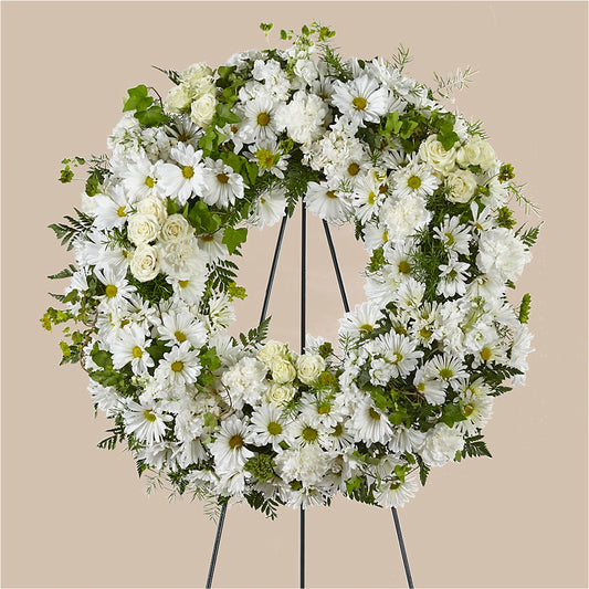 Faithful Wishes Wreath –  Beantown Florist, Everett MA