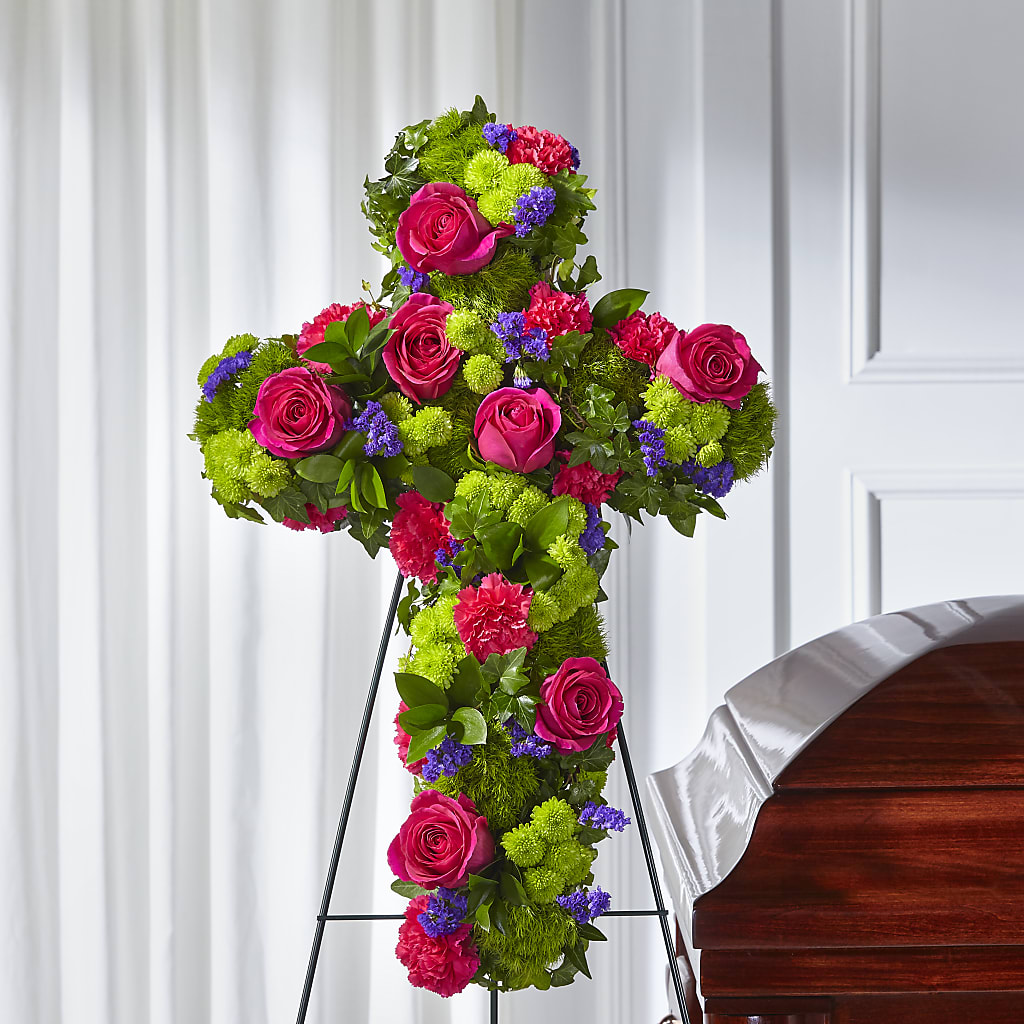 Tribute Rose Floral Cross –  Beantown Florist, Everett MA