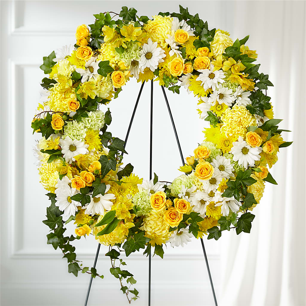 Golden Remembrance Wreath –  Beantown Florist, Everett MA