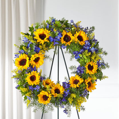 Bright Rays Wreath –  Beantown Florist, Everett MA
