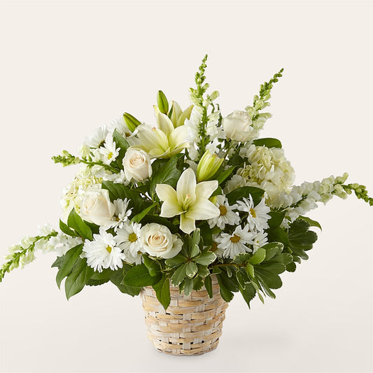 Ivory Elegance Floral Basket –  Beantown Florist, Everett MA