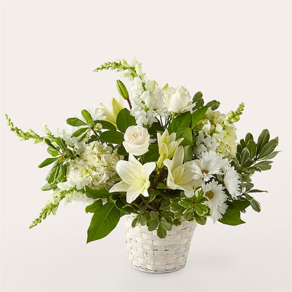 Ivory Elegance Floral Basket –  Beantown Florist, Everett MA
