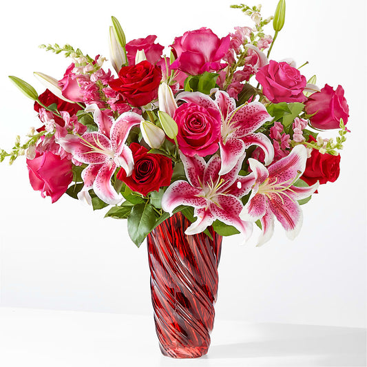 Always You Bouquet with Luxe Swirl Vase –  Beantown Florist, Everett MA
