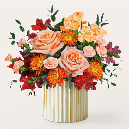 Spiced Latte Bouquet with Ivory Vase –  Beantown Florist, Everett MA