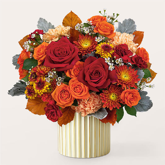 Merlot Bouquet with Ivory Vase –  Beantown Florist, Everett MA