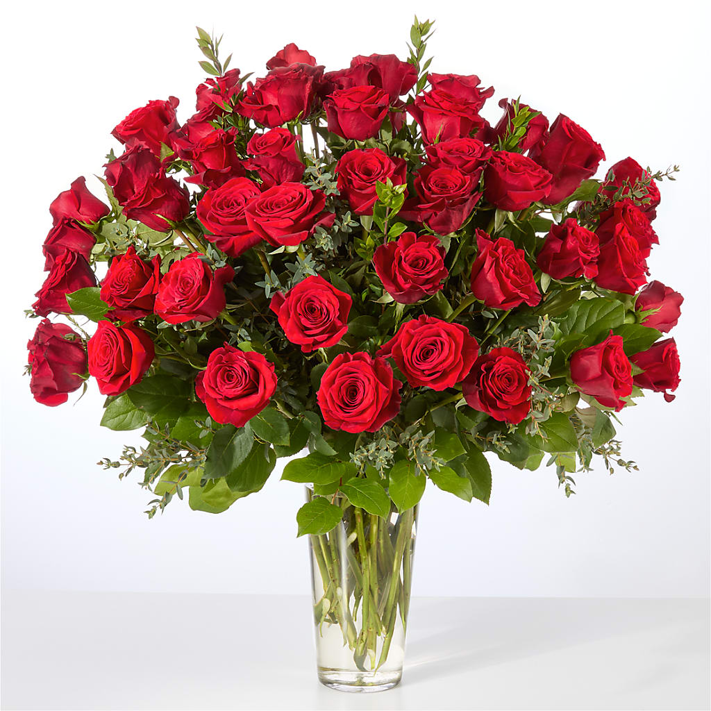 Forever Yours Fifty Stem Red Rose Bouquet –  Beantown Florist, Everett MA