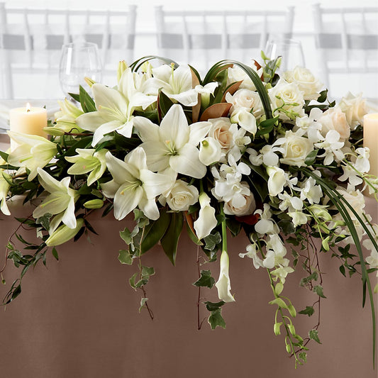 White Linen Arrangement –  Beantown Florist, Everett MA