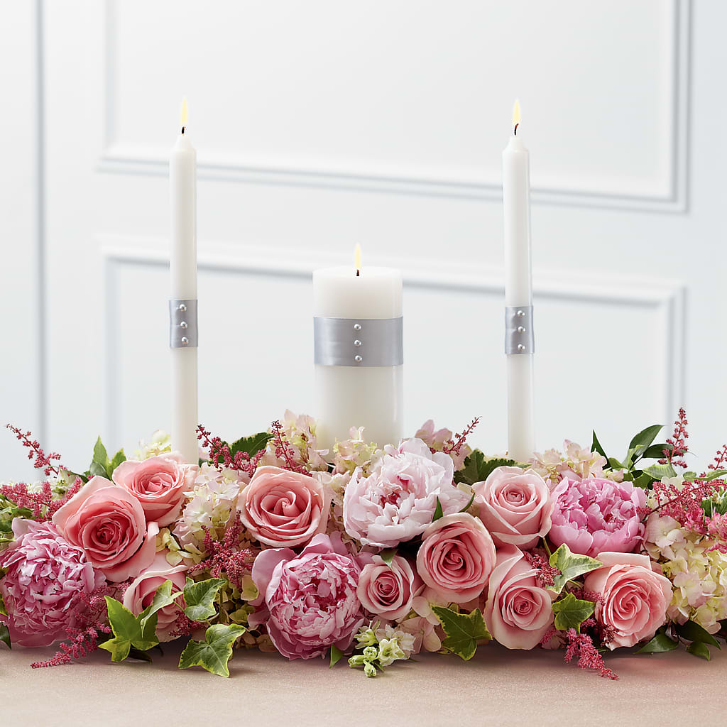 Worldwide Romance Unity Candle Arrangement –  Beantown Florist, Everett MA
