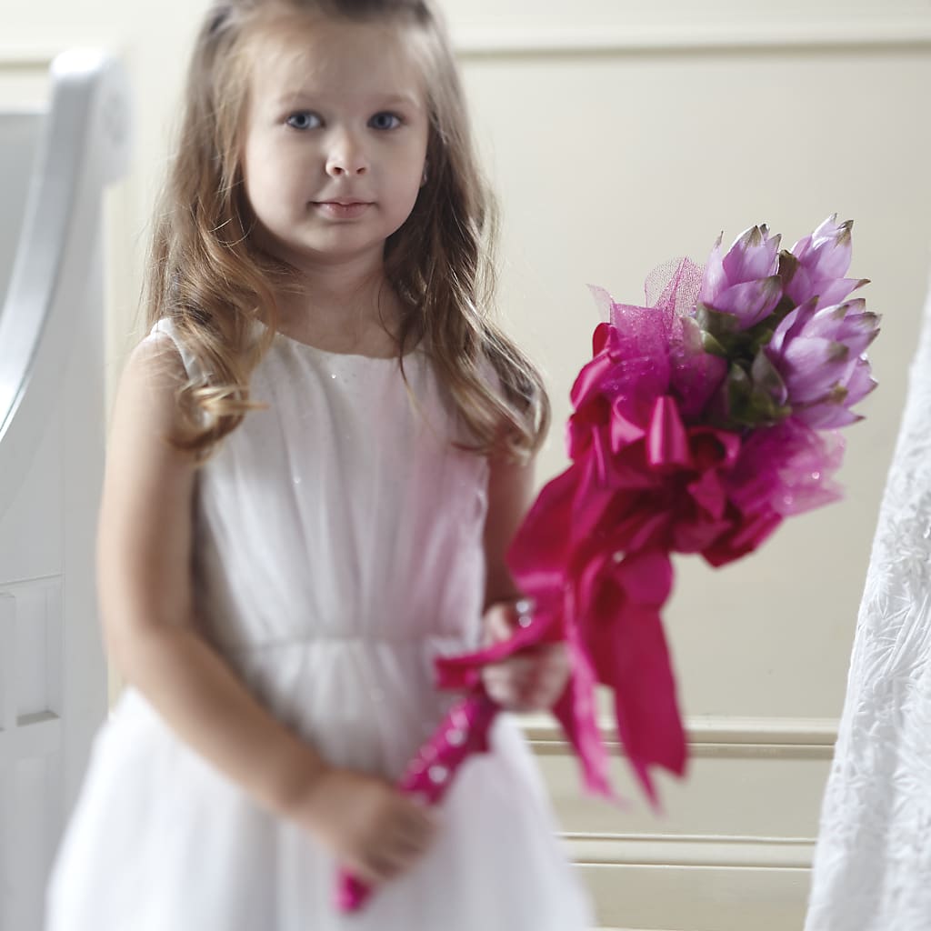 Sparkle Pink Flower Girl Bouquet –  Beantown Florist, Everett MA