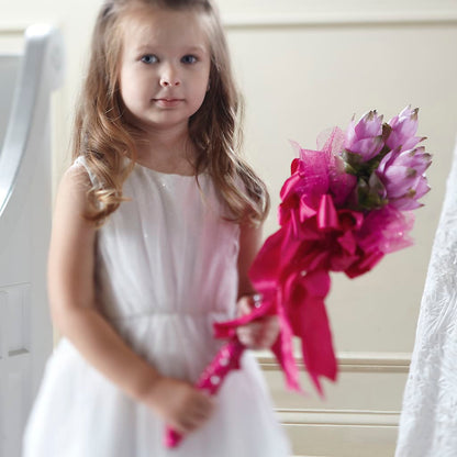 Sparkle Pink Flower Girl Bouquet –  Beantown Florist, Everett MA