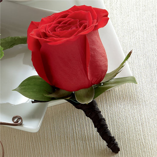 Red Rose Boutonniere –  Beantown Florist, Everett MA